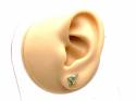 9ct Yellow Gold Emerald Double Drop Stud Earrings