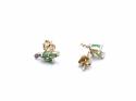 9ct Yellow Gold Emerald Double Drop Stud Earrings