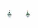 9ct Yellow Gold Emerald Double Drop Stud Earrings