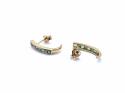 9ct Yellow Gold Emerald & Diamond Stud Earrings