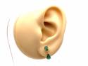 9ct Yellow Gold Emerald & Diamond Earrings