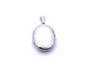 Silver Oval Patterned Edge Locket