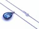 9ct Topaz & Sapphire Pendant & Chain