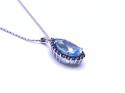 9ct Topaz & Sapphire Pendant & Chain