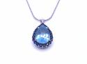 9ct Topaz & Sapphire Pendant & Chain