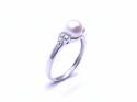 9ct White Gold Freshwater Pearl & Diamond Ring