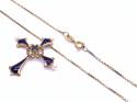 18ct Sapphire Cross Pendant & Chain