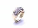 18ct Yellow Gold CZ Pave Dome Ring