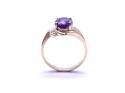 9ct Amethyst & Diamond Ring