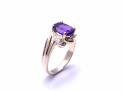 9ct Amethyst & Diamond Ring