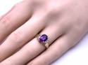 9ct Amethyst & Diamond Ring