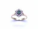 18ct Emerald & Diamond Cluster Ring