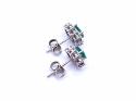 14ct Emerald & Diamond Cluster Earrings