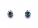 14ct Emerald & Diamond Cluster Earrings