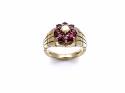 9ct Garnet & Pearl Cluster Ring