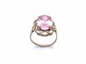 9ct Yellow Gold Pink CZ Solitaire Ring