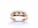 15ct Sapphire & Diamond 5 Stone Ring 1891