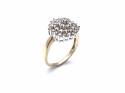 9ct Yellow Gold Diamond Cluster Ring