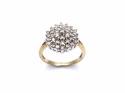 9ct Yellow Gold Diamond Cluster Ring