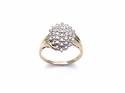 9ct Yellow Gold Diamond Cluster Ring