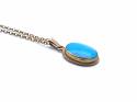 9ct Gold Turquoise Pendant & Chain