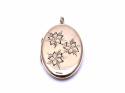 9ct Yellow Gold Floral Oval Locket