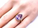 9ct Amethyst & Diamond Halo Ring