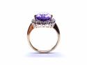 9ct Amethyst & Diamond Halo Ring