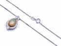 18ct Opal & Diamond Pendant & Chain 18 Inch