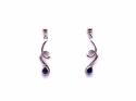 9ct Sapphire Solitaire Drop Earrings