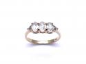 9ct Yellow Gold Zircon 3 Stone Ring