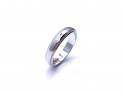 9ct White Gold D Shaped Wedding Ring 4mm