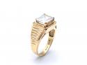 14ct Yellow Gold CZ Solitaire Ring