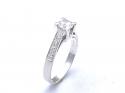 14ct White Gold CZ Solitaire Ring