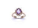 9ct Yellow Gold Amethyst Solitaire Ring