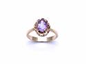 9ct Yellow Gold Amethyst Solitaire Ring