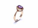 9ct Yellow Gold Amethyst Solitaire Ring