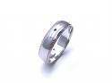 9ct White Gold D Shaped Wedding Ring 6mm