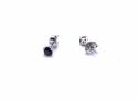 Silver Garnet Stud Earrings 4mm