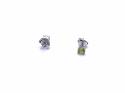 Silver Peridot Stud Earrings 4mm