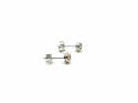 Silver Citrine Stud Earrings 3mm