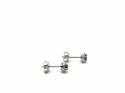 Silver Emerald Stud Earrings 3mm