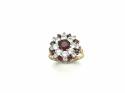 9ct Garnet & CZ Cluster Ring