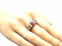 14ct Synthetic Ruby & Diamond Ring