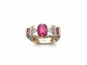 14ct Synthetic Ruby & Diamond Ring