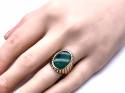 9ct Yellow Gold Green Agate Dress Ring