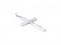 Silver Flat Filagree Pattern Cross Pendant