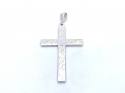 Silver Flat Filagree Pattern Cross Pendant