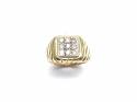 14ct Yellow gold Diamond Gents Ring