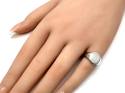 9ct White Gold Oval Signet Ring